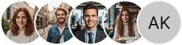 Multiple investor profile avatars on True Equitance trading review block